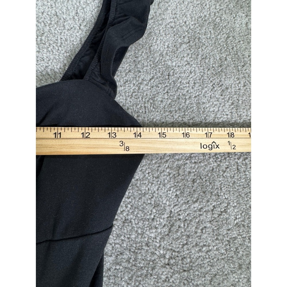 Hollister Black Active Dress Ruffle Strap Cinched Sweetheart with Shorts Medium - Picture 4 of 8